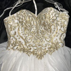 Juionrs Sweet 16 Dress Gold and White